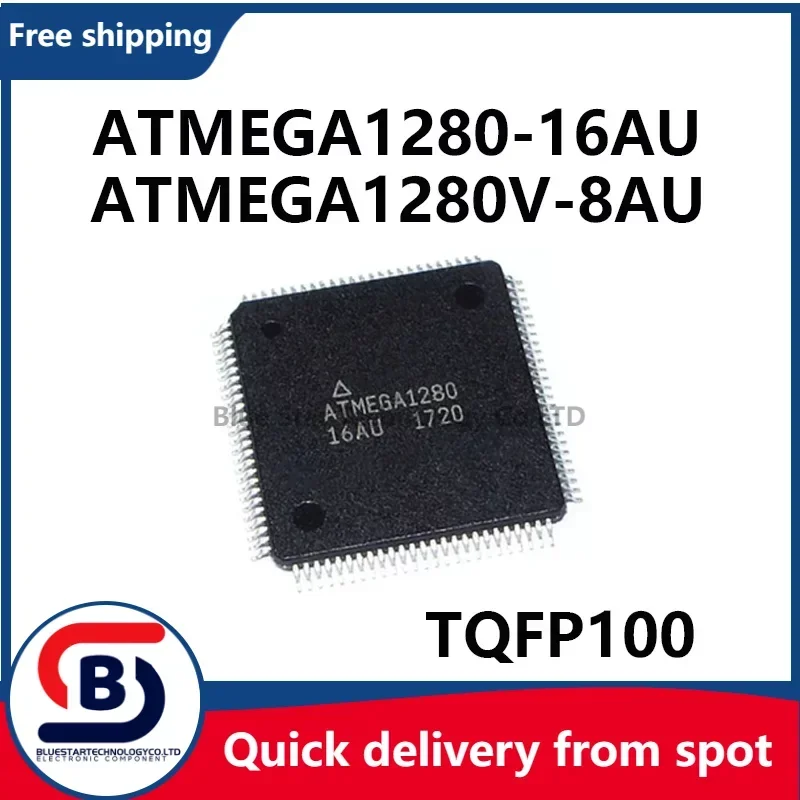 Free Shipping 2pcs/lots ATMEGA1280-16AU ATMEGA1280V-8AU  ATMEGA1280V ATMEGA1280 TQFP100 Quick delivery from spot