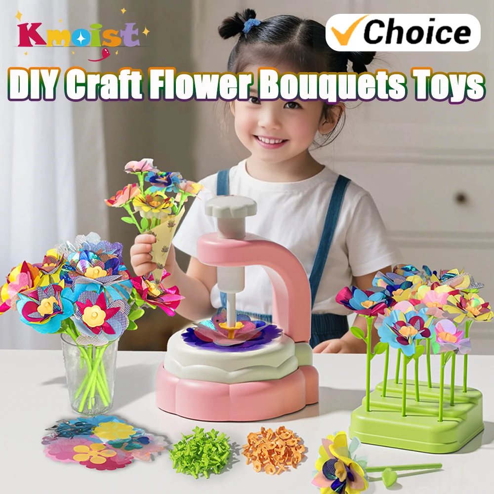 어린이를 위한 DIY 꽃 공예 키트, 역할놀이 빌딩 세트, 예술 공예 정원 꽃다발 만들기 장난감, 교육용 장난감, 어린이 선물