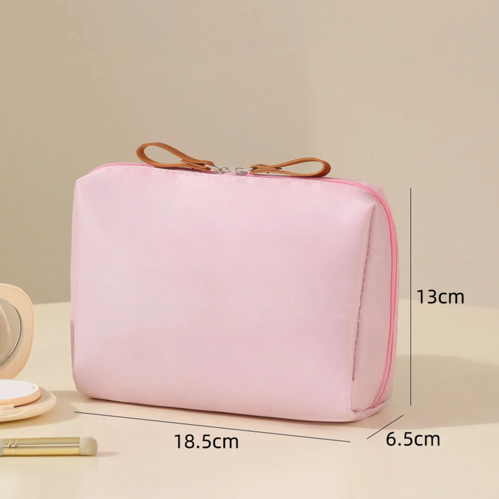 Vacation Essentials Portable Makeup Bag Green Pink Blue Black Brown Lightweight Construction Organized Compartments