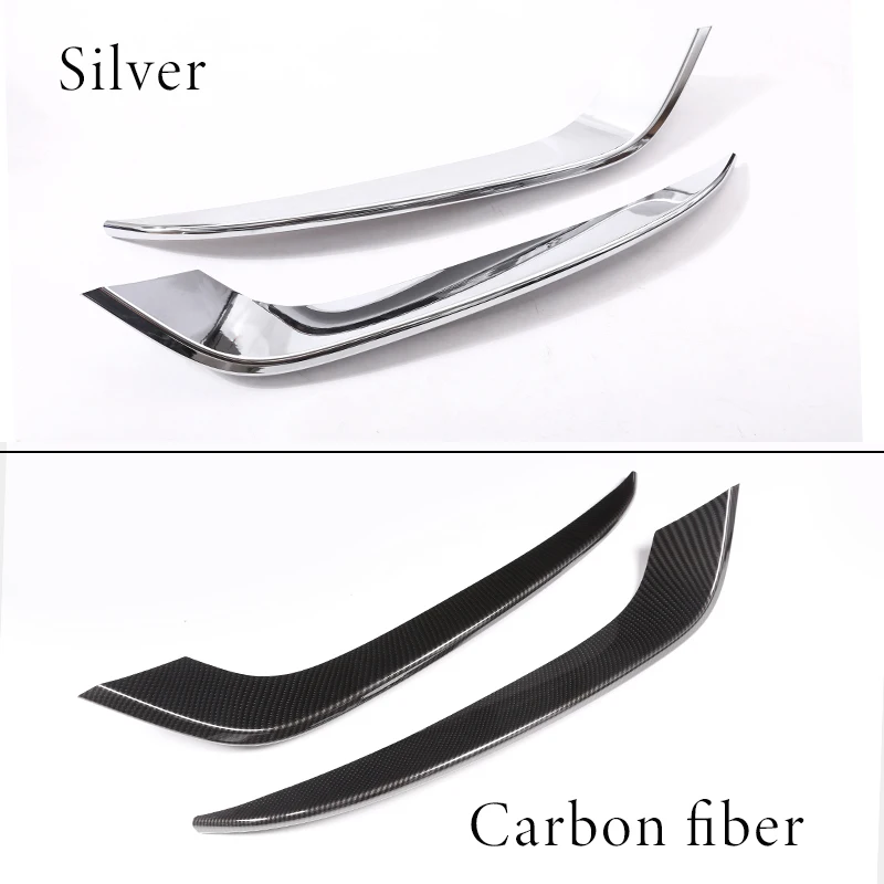 Carbon Fiber Style For BMW 3 Series GT Gran Turismo F34 2013-2018 ABS Chrome Front Fog Lamp Strips EyeLid Trim Car Accessories