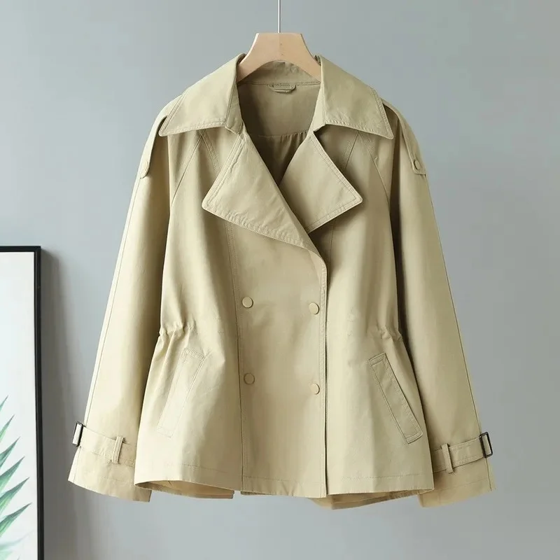 British Style Lining Windbreaker Female New Jacket Spring Autumn 2025 Short Trench Coat Women Korean Outwear Joker Overcoat Tops