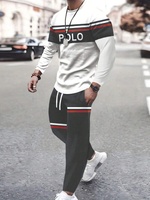 2024 Harajuku Street Fashion Trend Men's Fall Long Sleeve 2pcs Set Daily Sports Casual Men's Top And Casual Pants With Pockets