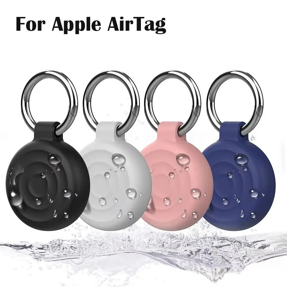 Silicone Protective Case Waterproof Anti-lost Tracker Cover Keychain Locator Holder Shell for Apple AirTag Tracker Accessories