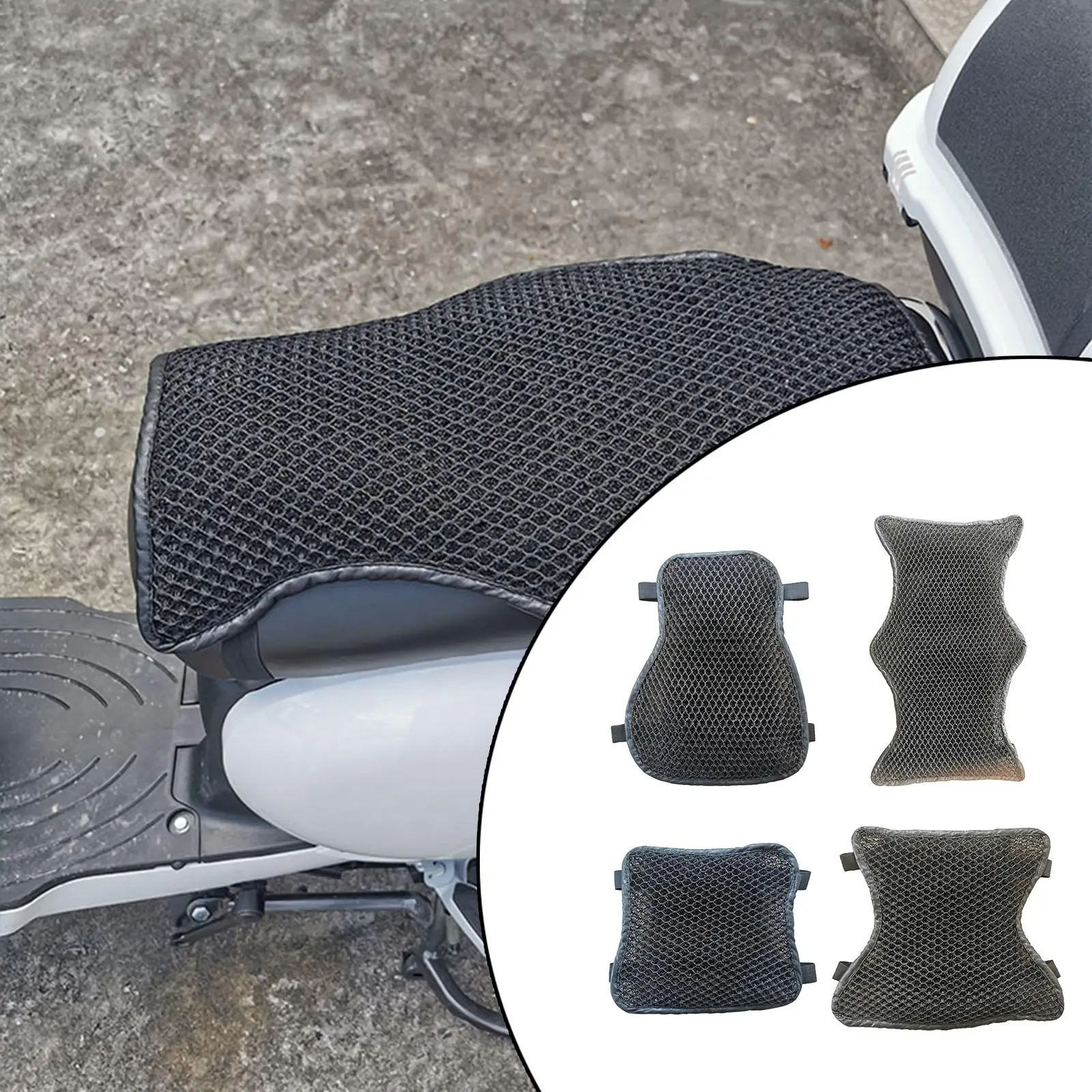 Motorcycle Seat Cushion Pad 3D Mesh Anti-slip Comfortable Butt Protector for Long Rides Motorbike Sport Touring view 4