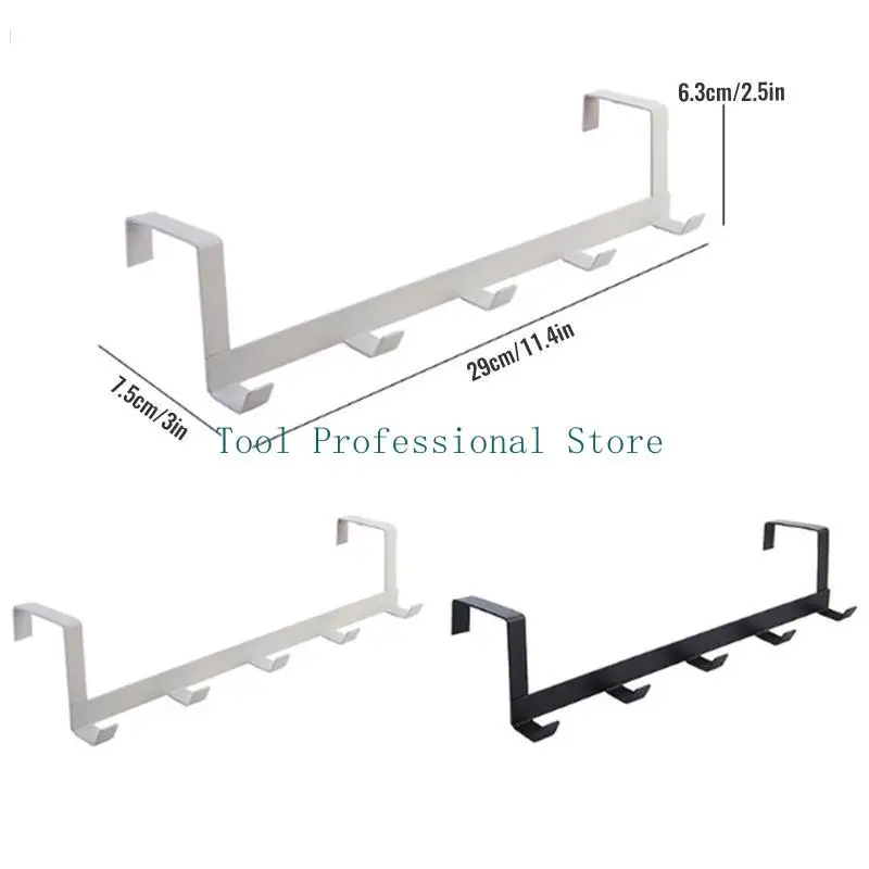 57QF Appendiabiti sopra i ganci della porta Ganci per riporre con 5 ganci Punzone antiruggine-fr