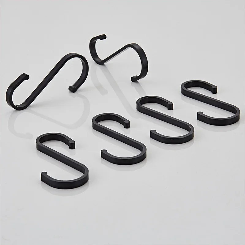 Aluminium Alloy S Hooks Utensil Meat Clothes Hanger Multiduty Hanging Hooks For Kitchen Baking Tools Removable Railing Hanger