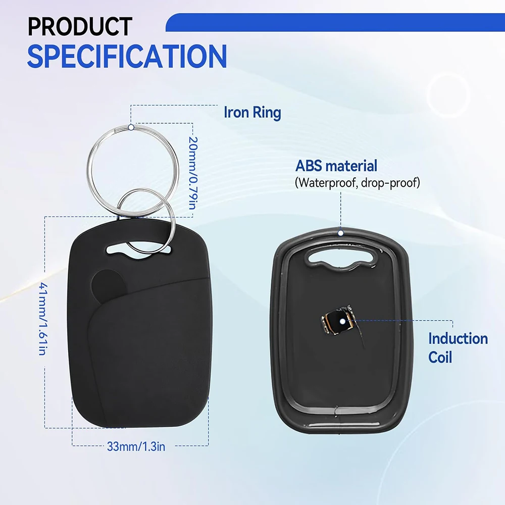 سلسلة مفاتيح RFID 13.56 ميجا هرتز، بطاقة IC غير قابلة للبرمجة لنظام التحكم في الوصول، متوافقة مع 125 كيلو هرتز و13.56 ميجا هرتز #2