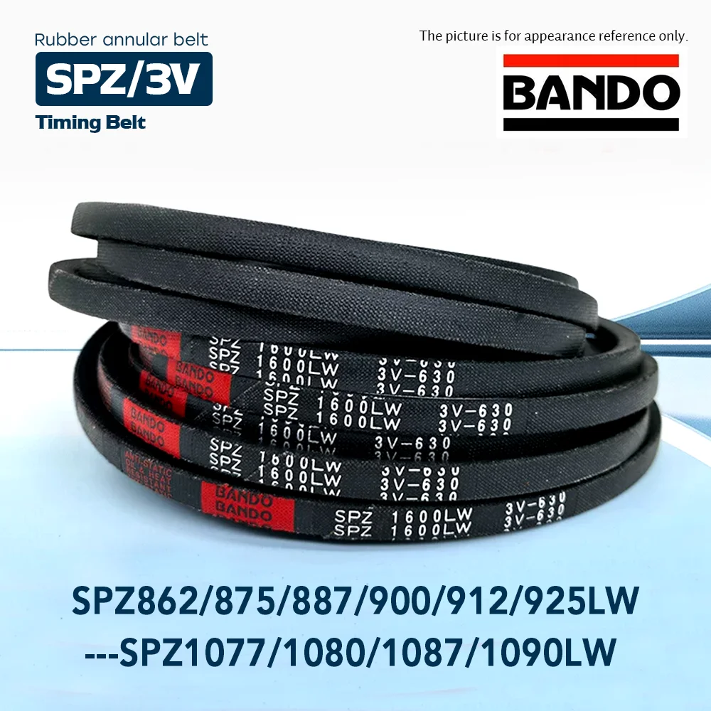 Original Import BANDO Narrow V-Belt SPZ862LW/875LW/887LW/900LW/912LW/925LW/937LW-SPZ1090LW Industrial Fan Drive Triangular Belt
