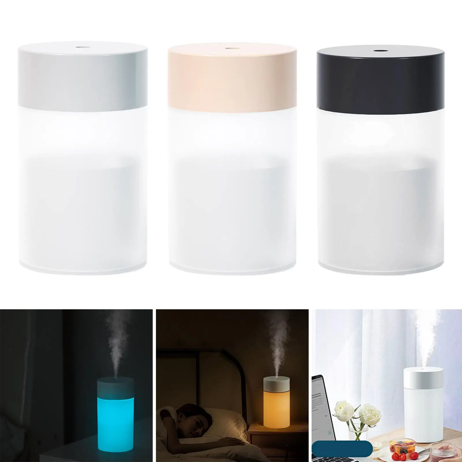 260ml przenośna nawilżacz powietrza USB chłodna mgiełka niezbędna lampka nocna do samochodu 2 tryby nawilżania skóry