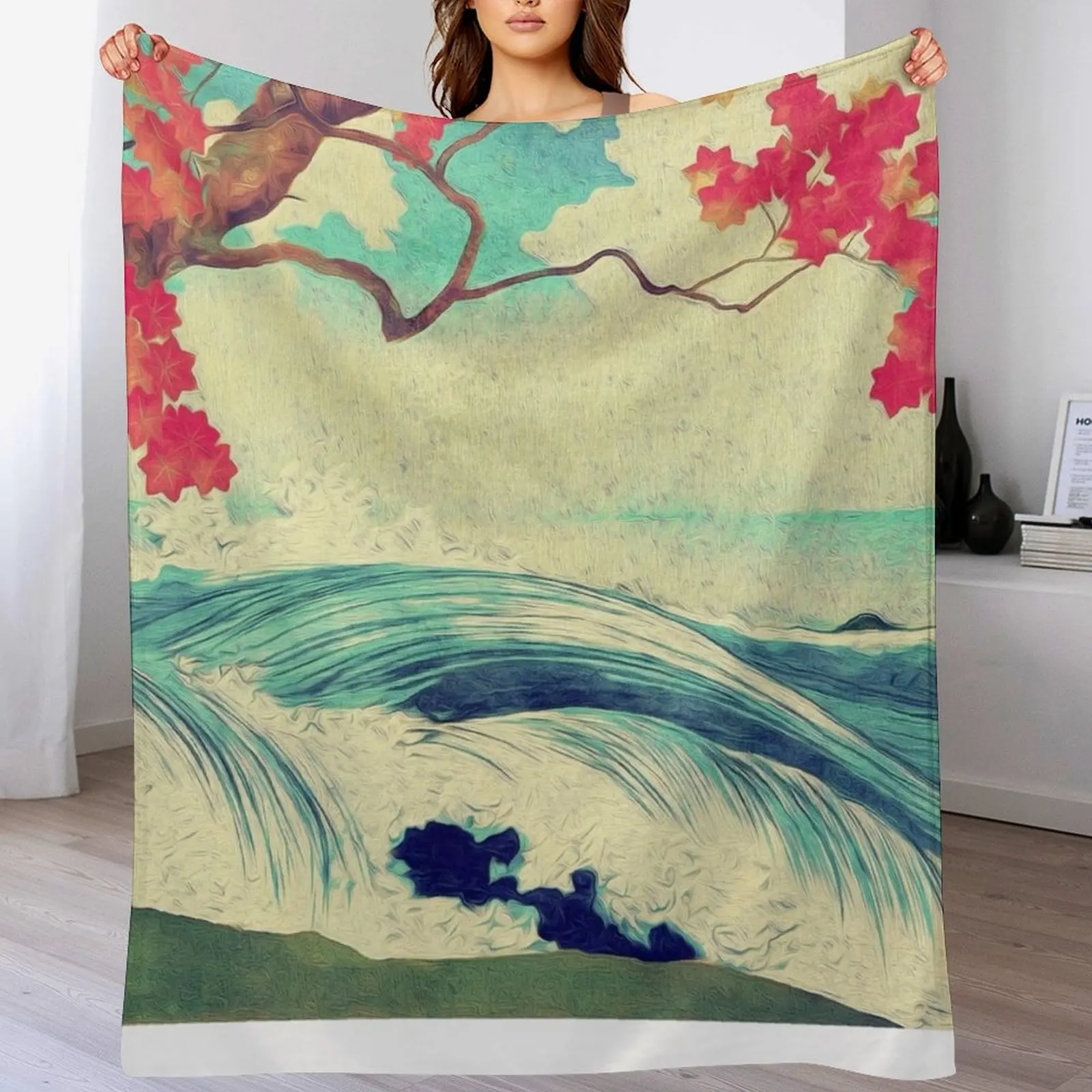 New Waking to the Wild and Beautiful Ocean of Dhin - Nature Landscape Throw Blanket For Decorative Sofa Weighted Blankets