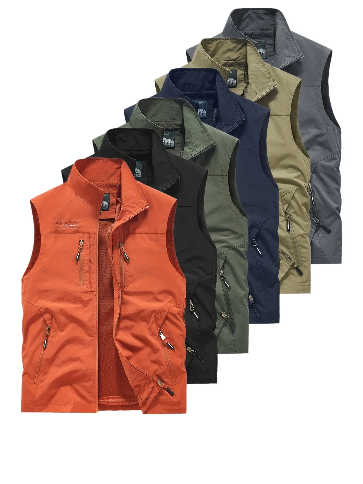 

Уличный повседневный рабочий жилет с воротником и несколькими карманами, парусиновая куртка на плечо для рыбалки и фотографии для мужчин