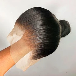 Soft Preplucked Lace Front Silk Base wig Free Part Natural Black Silky Straight 26“Long Glueless High temperature With Baby Hair