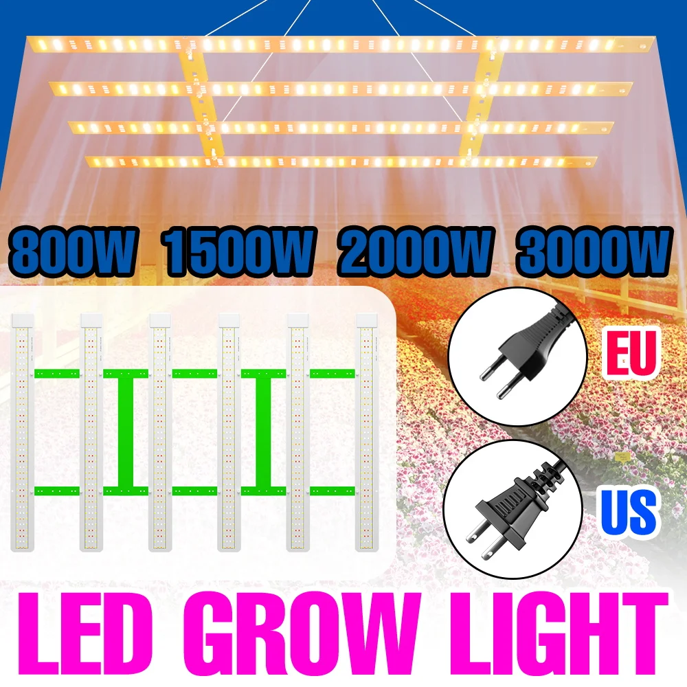 4000W Full Spectrum Grow Lights LED Quantum Board Plant Cultivation Lamp Greenhouse Moss Cactus Vegs Fill Lighting US/EU Plug