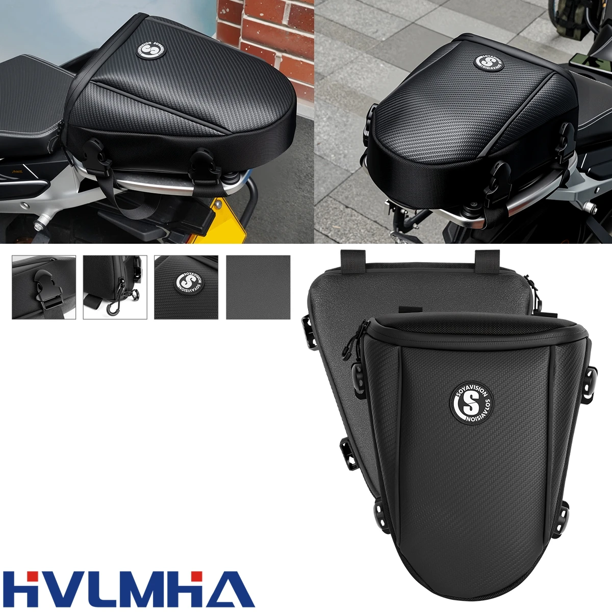 Multifunction Motorcycle Rear Seat Bag Waterproof Motorcycle Tail Bag Large Capacity Motocross Rider Shoulder Bag with Raincover