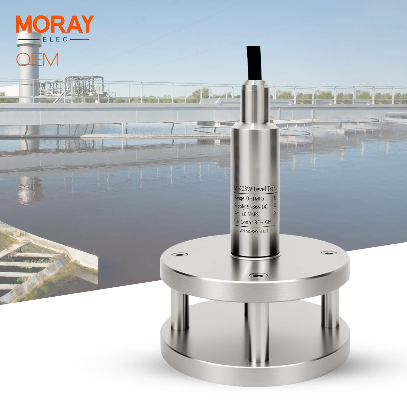 

Moray ME403WF 4~20mA Stainless Steel 316L Muddy Liquid Measurements Fuel Level Sensor Water Measurement Level Sensor