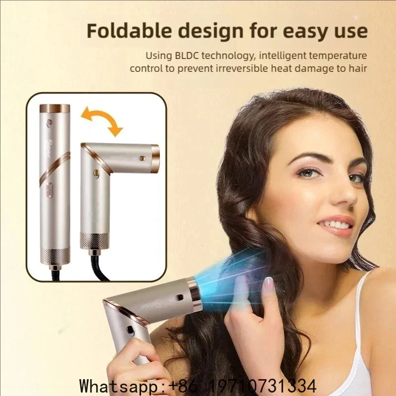 5-in-1 Multi-Function Hair Styler – Portable Foldable Dryer & Curling Iron with Negative Ion Care