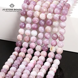 Cuentas de turmalina de flor de ciruelo Natural 1A, cuentas espaciadoras sueltas redondas de 6 y 8mm, tamaño de selección para la fabricación de joyas, accesorio de pulsera hecho a mano