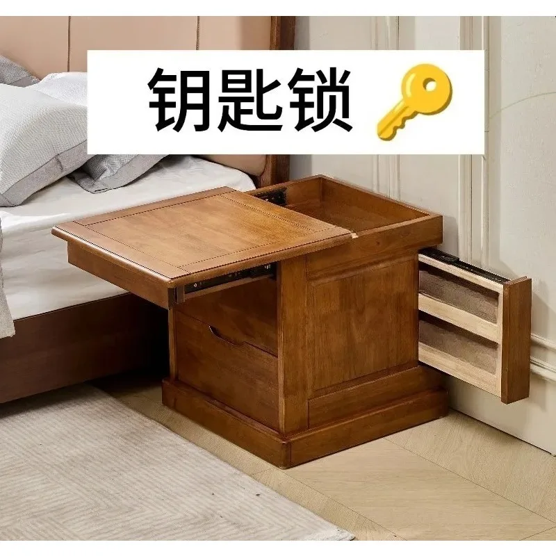 【 Key Lock 】 T01 Upgraded Double Dark Grid Large Capacity Storage Bedhead Guard