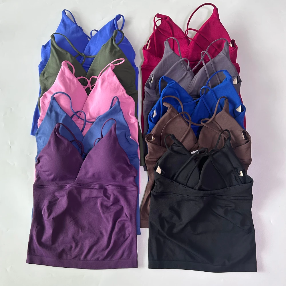 Twist-Front-Longline-Top, rückenfreies Sport-Tanktop für Damen, gepolsterte Yoga-Weste, Workout-Fitness-Top, hochelastisch, schnelltrocknend, für Laufen und Fitness. – Detail 6
