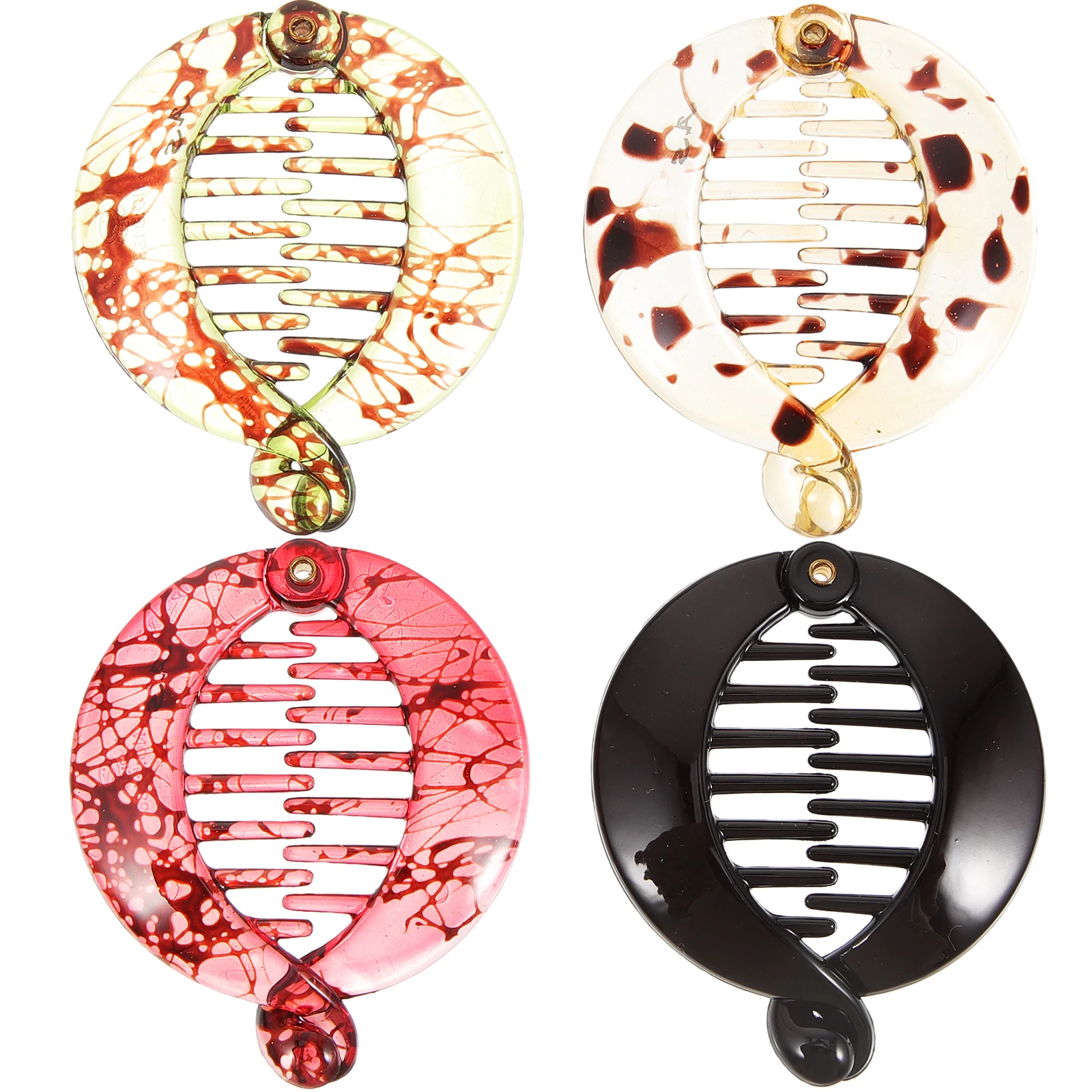 

4pcs Hair Clip Accessories Fashionable Banana Clips Women Headdress Ponytail Thick Styling Tool Hair Accessories Plastic