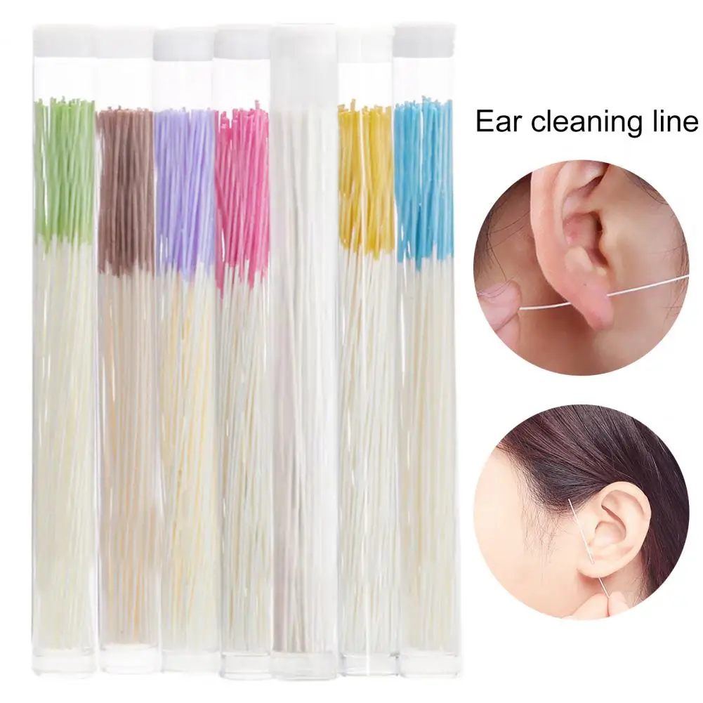 60Pcs/Set Earring Hole Floss Disposable Anti-clog Colorful Dirt Removal Piercing Aftercare Men Women Ear Hole Cleaning Line