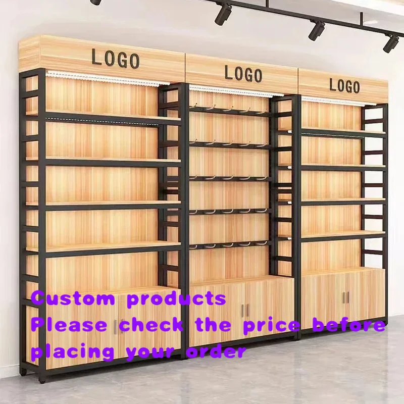 custom.High Quality Product Display Racks Grocery Shelf Supplier Wooden Retail Shop Shelves and Display Cabinets