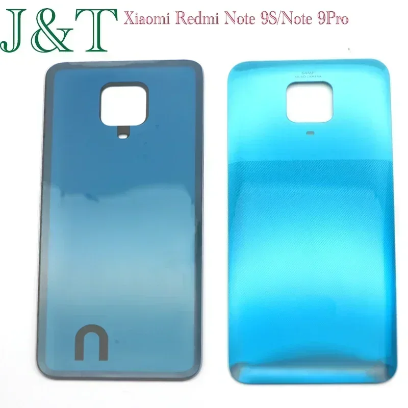 Novo para xiaomi redmi note 9s/nota 9 pro 64mp bateria capa traseira note9s porta traseira 3d painel de vidro habitação caso adesivo substituir