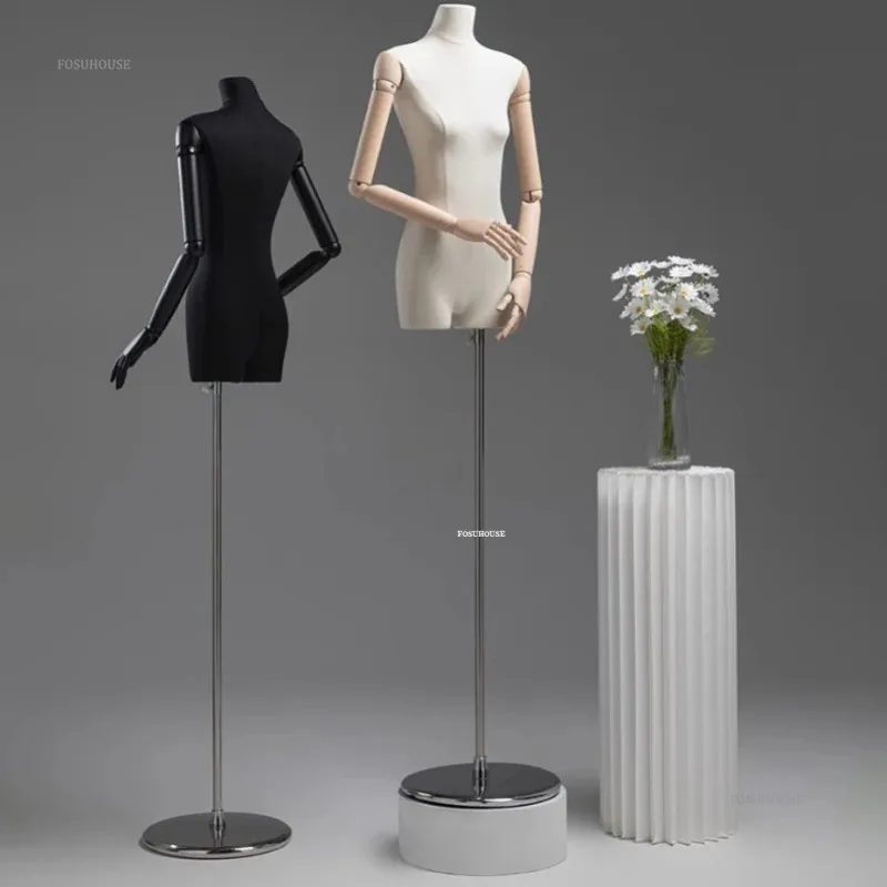 

Clothing Store Half-body Mannequin Female Half-body Mannequins with Pendant Hand Women's Clothing Window Mannequin Display Stand