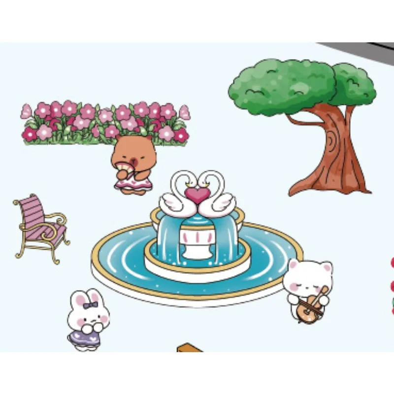 Landscaping DIY 3D Craft Kit Miniature House Model Sticker with Stacked Scene for Parent Child Play Games Classic Toys Sticker