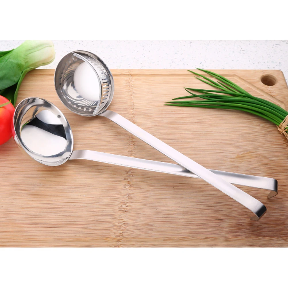 

Stainless Steel Soup Ladle Dual Purpose Ladle Strainer Kitchen Utensils Cookware Accessories Soup Noodle Serving Dishwasher