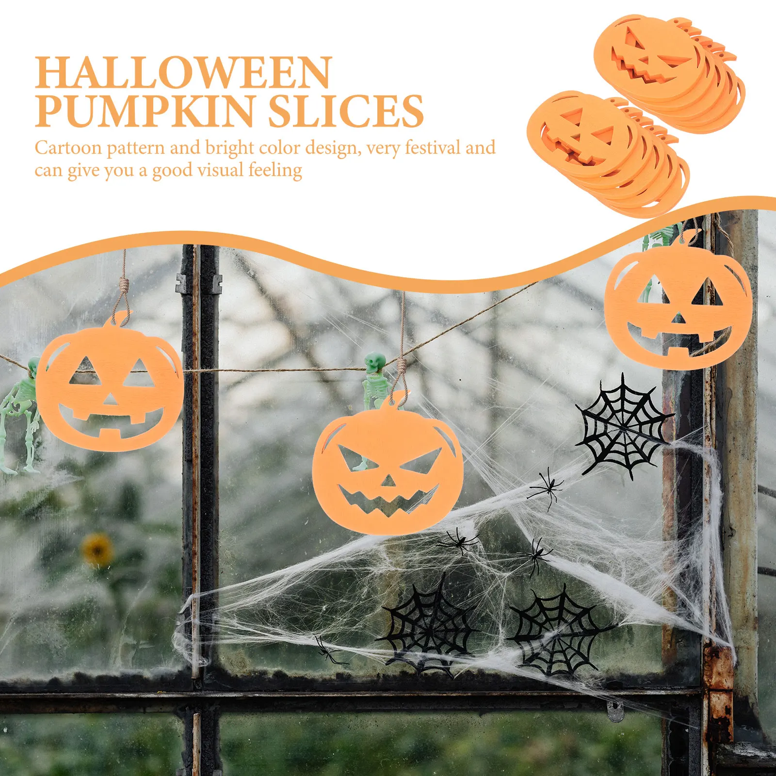 

Slices Wood Chip Tassel Accessories Halloween Pumpkin Decorative Orange Fall Crafts