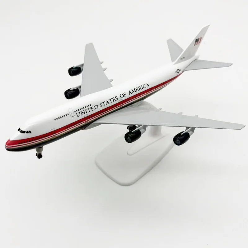 New 20cm Miniature Airplane Air Force One B747-200 Airplane Model Kit with Stand for Adult Aviation Souvenir Gift or Plane Toy view 2
