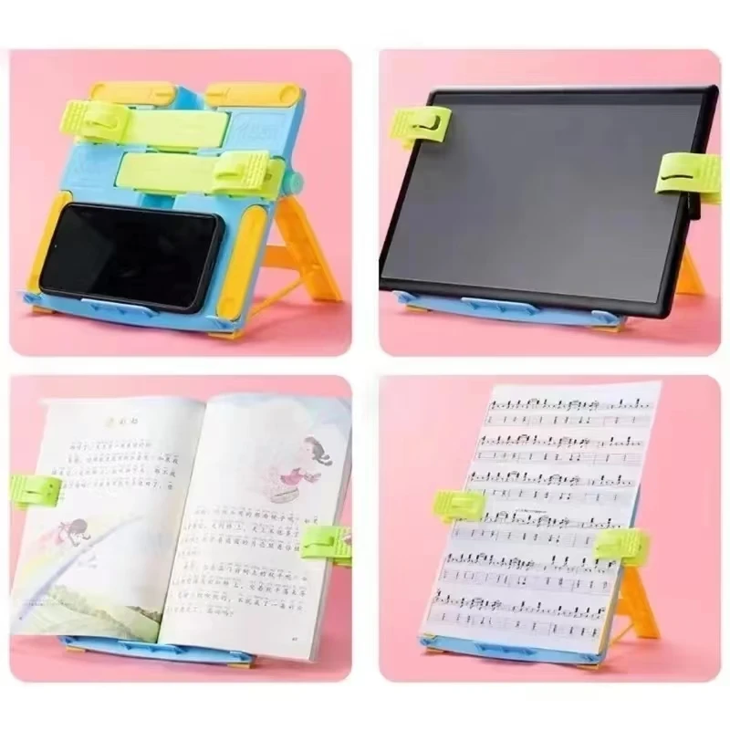 Plastic Adjustable Reading Rest Tablet Home Study Room Book Holder Foldable Cookbook Stand Pages Fixed Kitchen Bookends Shelf