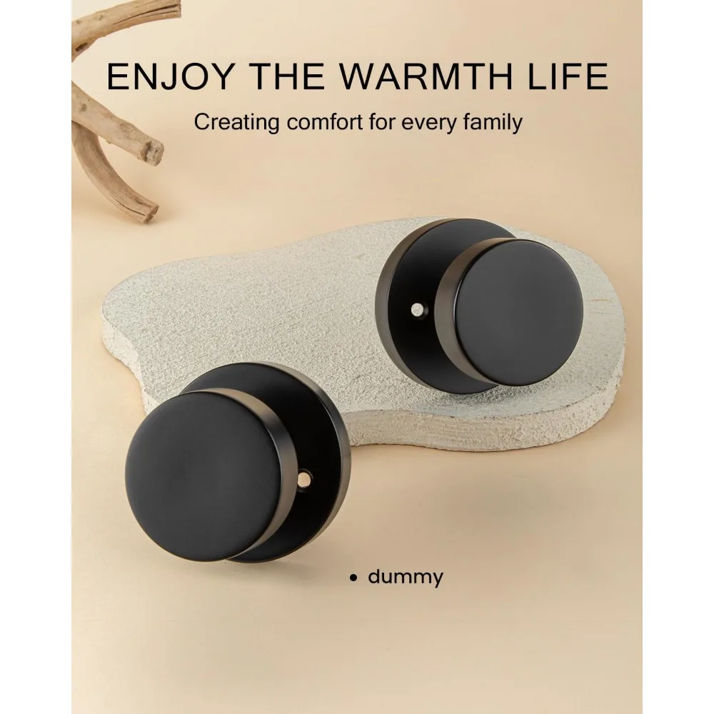 مجموعة مقابض أبواب الدمية باللون الأسود غير اللامع مكونة من 4 مقابض زخرفية من جانب واحد للخزانة والمخزن والأبواب الفرنسية غير الوظيفة