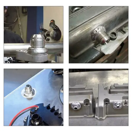 Imagen 2 del producto Aluminio de alta calidad AN4 AN6 AN8 AN10 AN12 AN16 AN20 soldadura macho recta en ajuste tuerca ciega accesorio de manguera plata