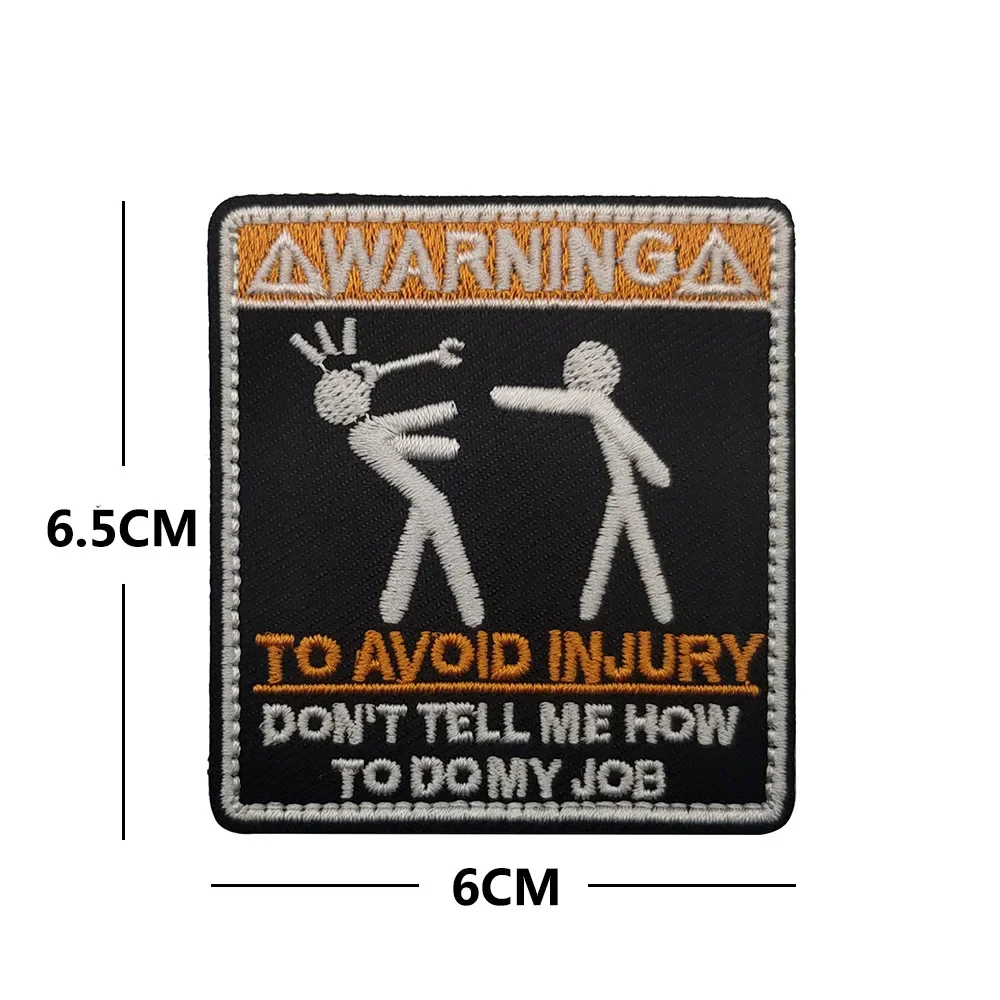 1PC Danger Warning Sign IR Patches DO NOT Touch My Bag Clothing DOES NOT PLAY WELL WITH OTHERS Accessory Armband MILITARY Badges