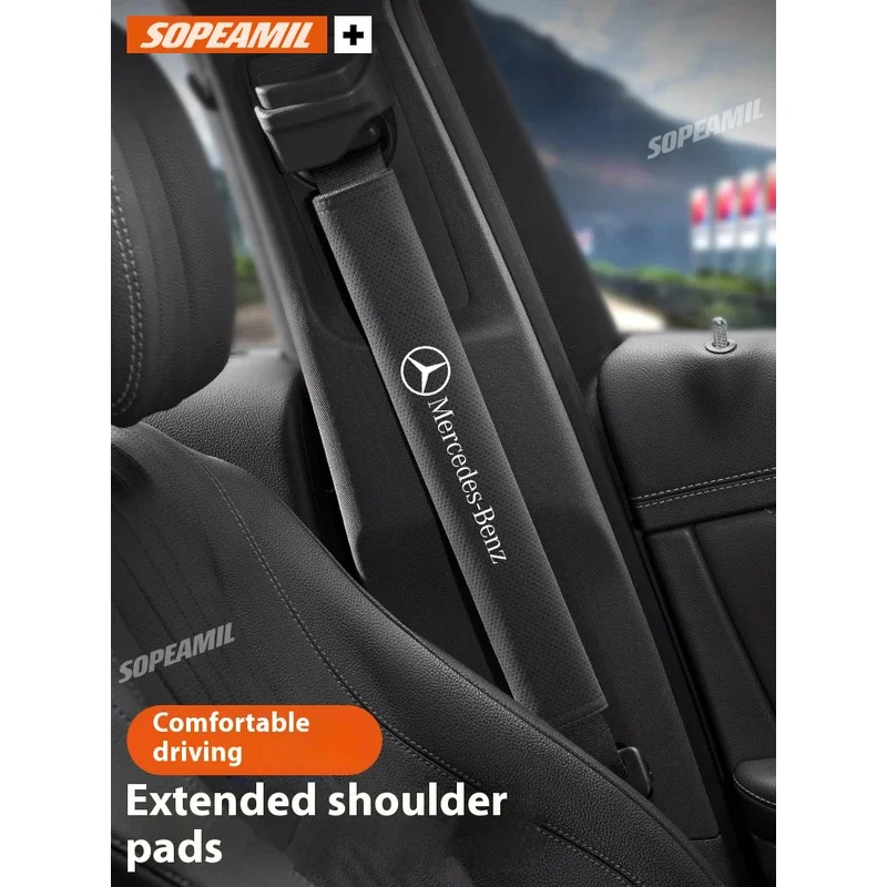 

Car Suede Seat Safety Belt Cover Belts Shoulder Protector Pad Mercedes Benz A B C E S Class SLK GLS GLK GLC GLA Vito CLA CLS ML