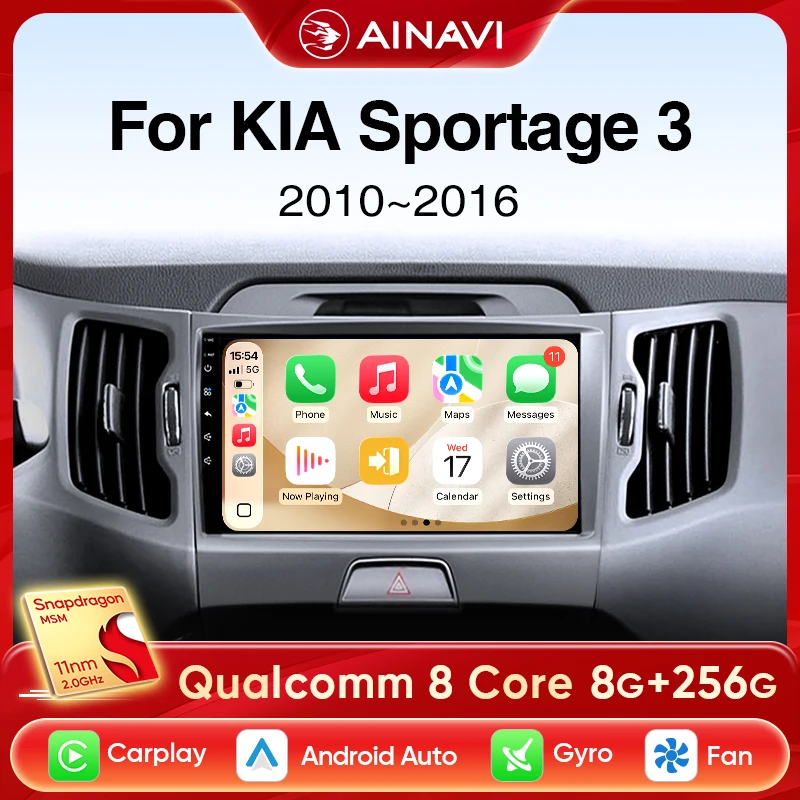 

Автомобильный радиоприемник Ainavi Android для KIA Sportage 3 Sportage R 2010-2016 Carplay мультимедийный плеер Автомобильный стерео 4G wifi Qualcomm 2din