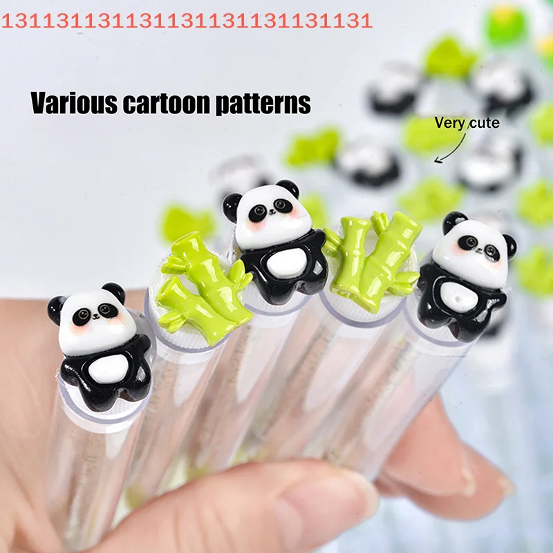 1/2/5Pcs Cute Panda Bamboo Eyelash Brush Tubes With Crystal Lash Mascara Wands Eyebrow Comb Spoolies Applicators Makeup Tools