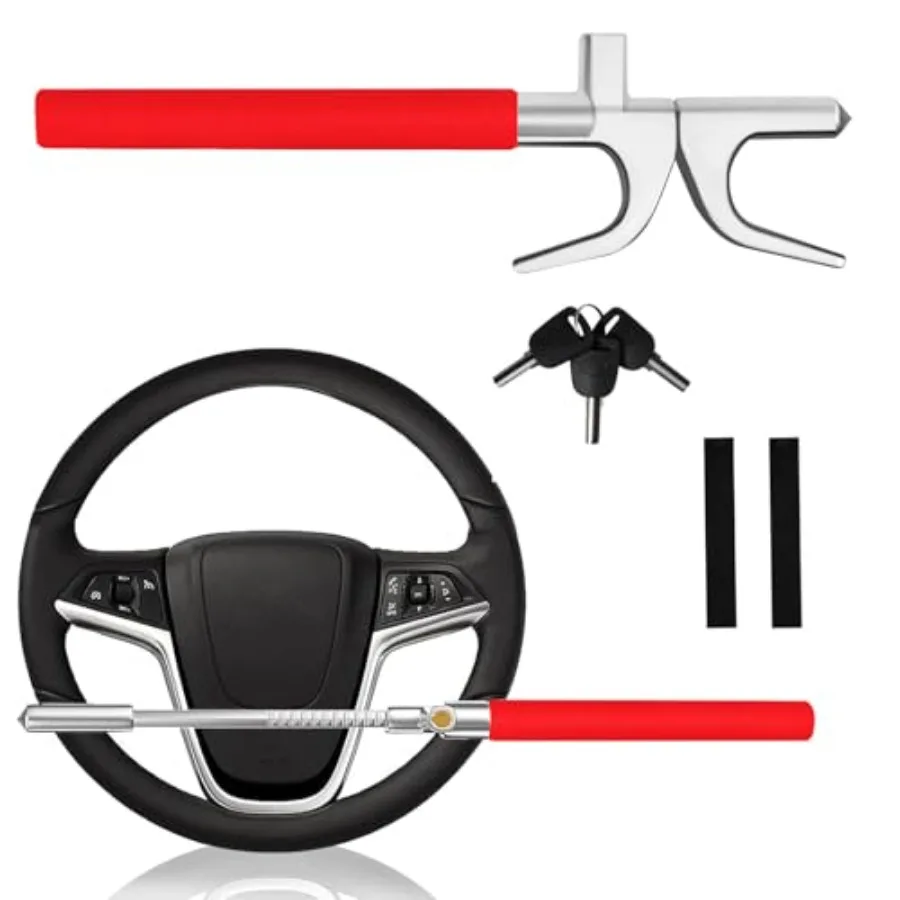 

Steering Wheel Lock Anti-Theft DeviceCar Steering Wheel Lock with Adjustable Features and Safety Hammer Suitable for All Cars