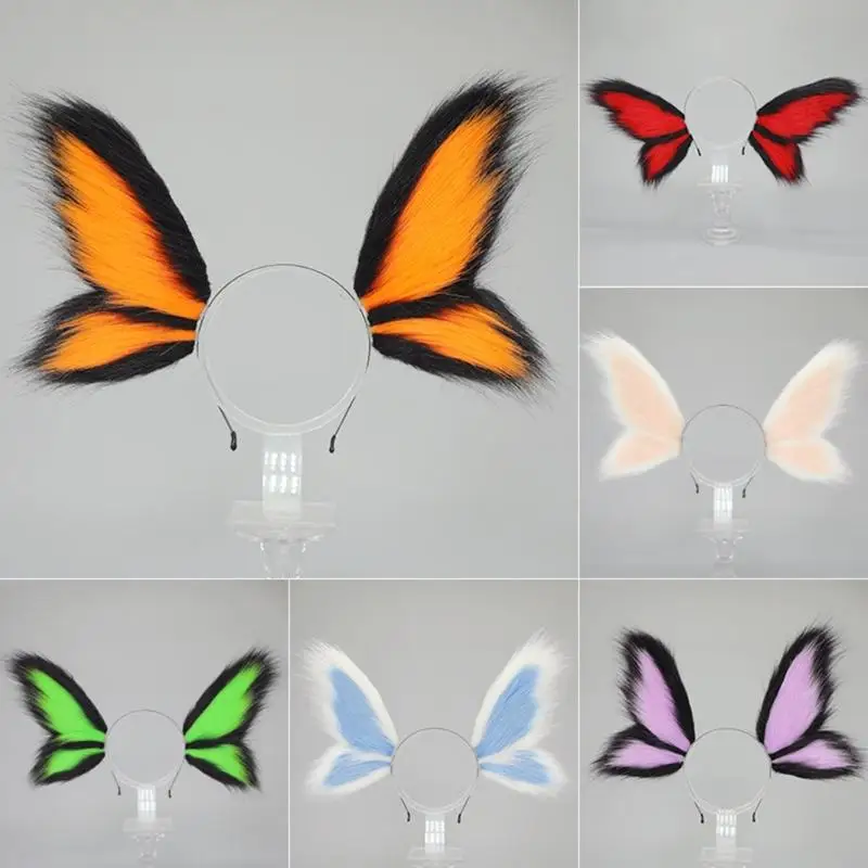 2025 New Animal Ears 헤드 밴드 헤어 밴드 엘프 귀는 크리스마스 할로윈 코스프레 파티 나비 헤드 밴드를위한 헤어 액세서리