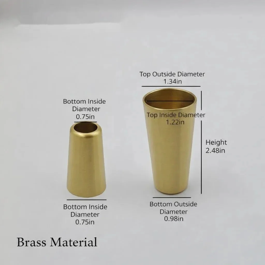 1pc Brushed Brass Furniture Leg Protector Solid Copper Tip Feet Cap For Table Chair Cylinder/Cone Bottom Safe Pad 20-42mm
