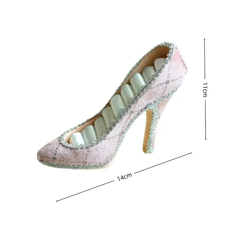 Ringhalter in Form eines High Heels aus Samt, dekorativer Schmuckständer, Hochzeitsgeschenk, Foto-Requisite, Schmuckaufbewahrung und -präsentation für den Heimgebrauch. – Detail 4