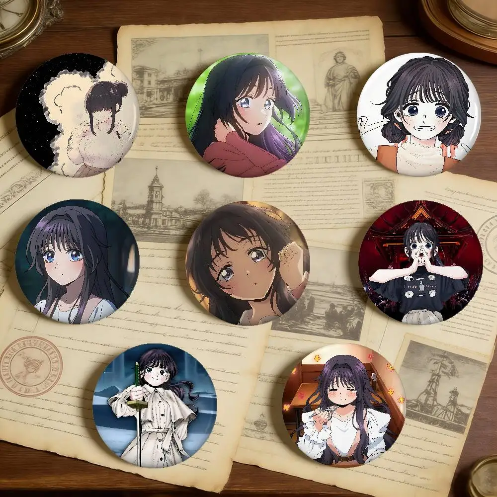 Kaoru Hana Wa Rin To Saku Badges Peripheral Lapel Pins Tinplate Round Brooch For Shoulder Bag Accessories Souvenir Gifts