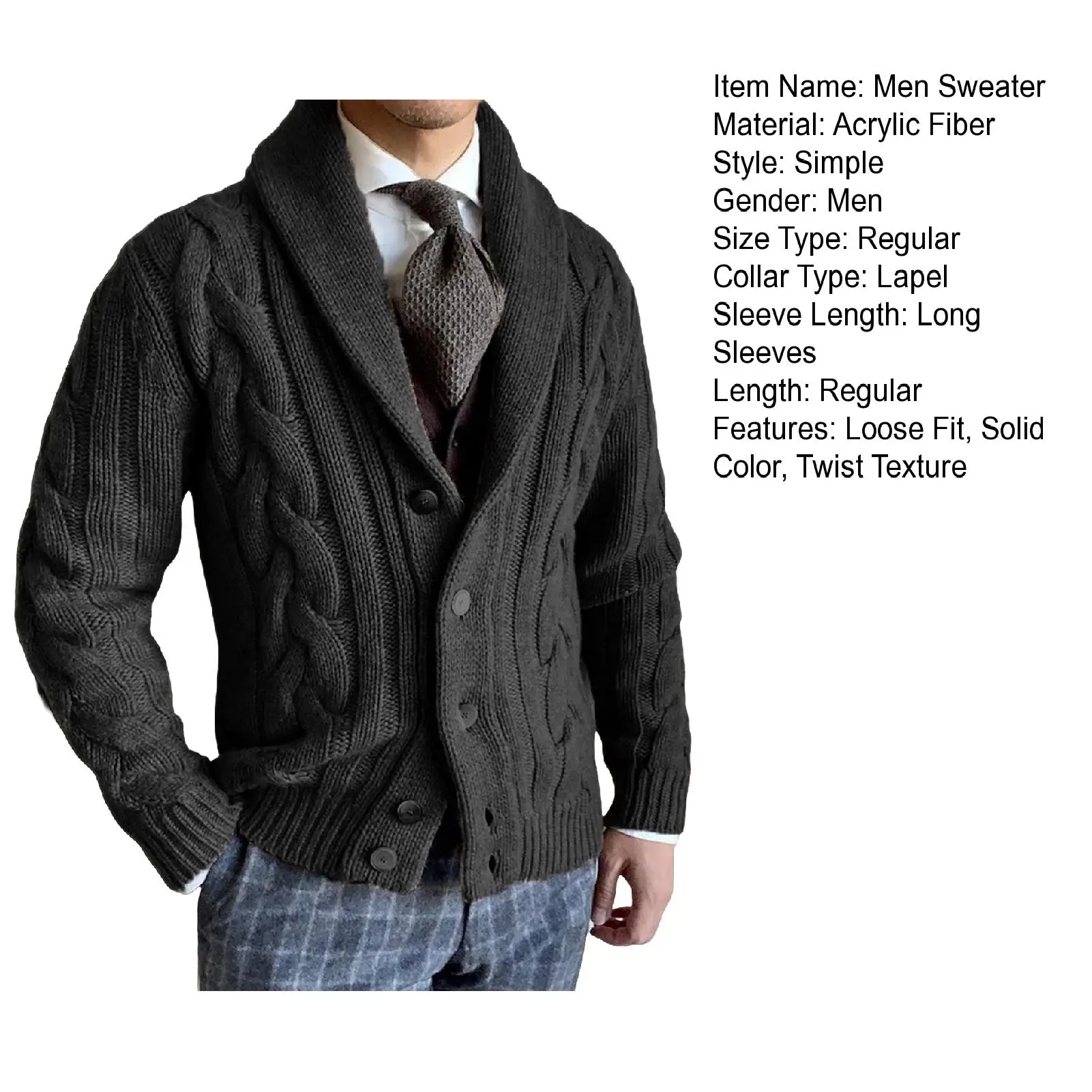 Vintage Gebreid Vest Jassen Voor Mannen Lente Lange Mouw Turn-Down Kraag Trui Jassen Koreaanse Stijl Heren Gebreid Vest jas