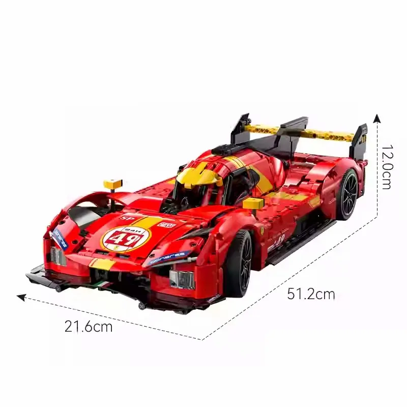 Technical Blazing Flame  Sports Model Car Set,Racing Car Kits Model 1518 PCS Building Blocks Car Lovers and Muscle Car Fans