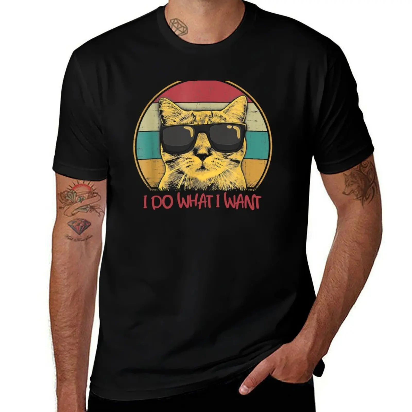 

Retro I do what I want cat funny cat lover T-Shirt T-Shirt Blouse shirts graphic tees men tshirt