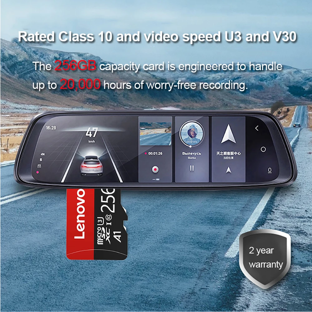 Lenovo-Original Micro TF Mini SD Card, Cartão de memória Flash para telefone, computador, câmera, 256GB, 512GB, 128GB, 64GB, 1TB, transporte da gota