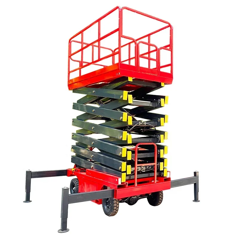 9M 500KG Capacity Mobile Hydraulic Aerial Scissor Type Lift Table Work Platform  Mobile Lift Platform