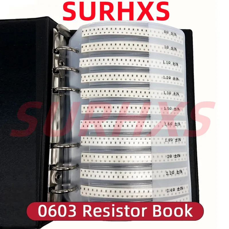 Imagem -03 - Livro Smd Resistor Kit 0805 0201 0402 0603 1206 Chip de Smt Resistor Variedade Kit 170 Valores Livro Amostra Fr07 0o10mo